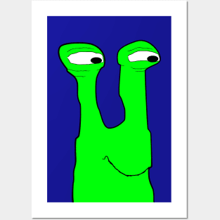 Funny Alien with Tall Eyes Posters and Art